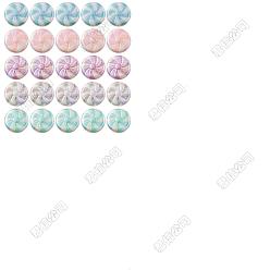Mixed Color 10Pcs UV Plating Opaque Acrylic Beads, Lollipop, Mixed Color, 23x7mm, Hole: 2.5mm