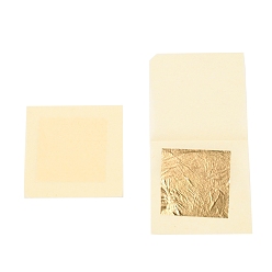 Golden Real 24K Gold Foil Leaf Sheets, Foil Paper, for Foil Gilding Flakes Nail Art, Resin Craft, Jewelry Making, Painting, Bakeware, Square, Golden, 43.3x43.3mm, 10 sheets/bag