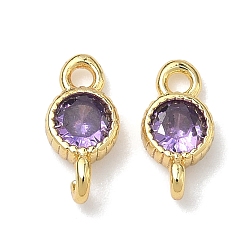 Темно-синий  Шифер Латунные подвески-коннекторы с плоскими круглыми фианитами, инкрустированные кубическим цирконием., золотые, стойки покрытие, без кадмия и без свинца, долговечный, темный сланец синий, 10x5x3 мм, отверстия : 1.4 mm и 1.5 мм