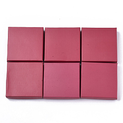 Crimson Cardboard Jewelry Boxes, for Pendant, with Sponge Inside, Square, Crimson, 9.5x9.5x2cm, Inner Size: 8.5x8.5cm, No Cover: 8.5cm long, 8.5cm wide, 2mm thick, Cover: 9.5cm long, 9.5cm thick, 1.5cm thick.