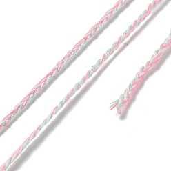 Hot Pink 20M Polycotton Braided Cord, Flat, for DIY Jewelry Making, Hot Pink, 2x0.7mm, about 21.87 Yards(20m)/Roll