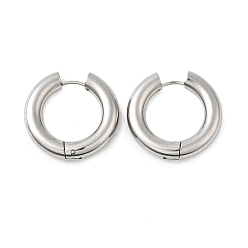 Нержавеющая Сталь Цвет Устойчивые к потускнению 202 серьги-кольца Huggie Hoop из нержавеющей стали, с 316 хирургическим стержнем из нержавеющей стали, кольцо, цвет нержавеющей стали, 4 датчик, 25x26x5 мм, штифты : 1 мм