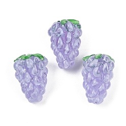Лиловый Бусины лэмпворк , винограды, сирень, 21~24x15~17 мм, отверстие : 1.8 мм