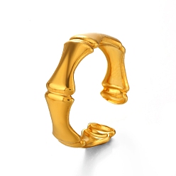 Золотой Кольца-манжеты из нержавеющей стали с бамбуковым шарниром, украшения для женщин, золотые, размер США 8 (18.1 мм)