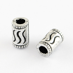 Antique Silver Plated Vintage Acrylic Bead, Column, Antique Silver Plated, 10x6mm, Hole: 3mm, about 2600pcs/500g
