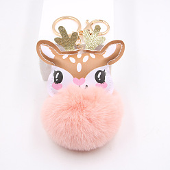 Han fan Cute Deer Plush Keychain Pendant - Cartoon Toy Christmas Gift Bag Pendant.