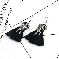 Black HE-8357 Earrings fashion sun flower long tassel pendant accessories set of 12