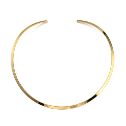 Golden Vacuum Plating 202 Stainless Steel Wire Choker Necklace, Rigid Necklace for Women, Golden, Inner Diameter: 5.55 inch(14.1cm)