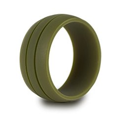 military green Fashionable Silicone Ring for Couples - Punk Style, Sporty, 8.5mm Width