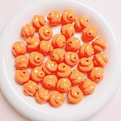 Темно-Оранжевый Непрозрачные акриловые бусины, выпечка окрашены, темно-оранжевый, 16x16 мм, отверстие : 3 мм