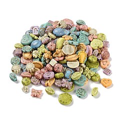 (52) Непрозрачная лаванда Непрозрачные акриловые бусины, металла обвитые, разнообразные, разноцветные, 8~17x8~18x3.5~10 мм, отверстие : 1.2~2 мм