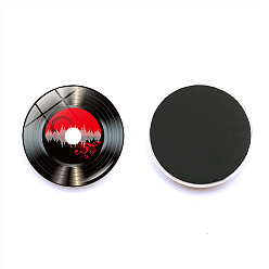 Rouge Autocollant magnétique de réfrigérateur en résine multifonction mignon, aimants de réfrigérateur, forme de disque vinyle, rouge, 30mm