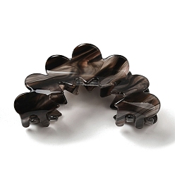 Coconut Brown Hollow Wave Acrylic Large Claw Hair Clips, for Girls Women Thick Hair, Coconut Brown, 83x42x39.5mm