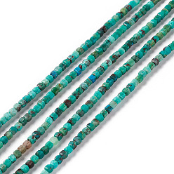 Chrysocolla Natural Chrysocolla Beads Strands, Faceted, Cube, 2.5x2.5x2.5mm, Hole: 0.6mm, about 177pcs/strand, 15.35 inch(39cm)