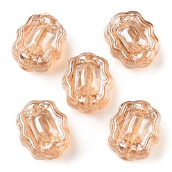 Sandy Brown Transparent Glass Beads, Candy, Sandy Brown, 12x10.5x7mm, Hole: 1mm