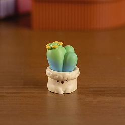 Зеленый Скульптура из смолы кактуса витрина украшения, для домашнего офисного стола, зелёные, 25x36 мм