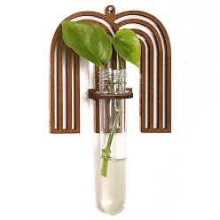 Letter M Plant Propagation Station with Wood Stand, Plant Terrarium for Hydroponics Home Hanging Decor, Letter M, 180x180x30mm