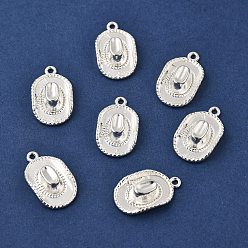 Серебро Тибетский стиль сплава шляпа подвески, без кадмия и без свинца, серебряные, 22x13x5 мм, отверстие : 2 мм