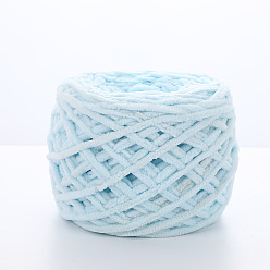Alice Blue Soft Crocheting Polyester Yarn, Thick Knitting Yarn for Scarf, Bag, Cushion Making, Alice Blue, 6mm