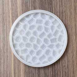 Round Silicone Diamond Texture Cup Mat Molds, Resin Casting Molds, for UV Resin & Epoxy Resin Craft Making, Round Pattern, 120x9mm, Inner Diameter: 111x7mm