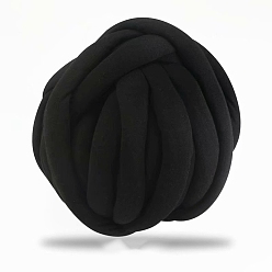 Black Cotton Yarn, Chunky Yarn for Hand Knitting Blanket, Super Soft Giant Yarn for Arm Knitting, Bulky Yarn, Black, 25mm, about 12.03 Yards(11m)/Skein