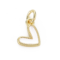 White Brass Enamel Charms, with Jump Rings, Cadmium Free & Nickel Free & Lead Free, Real 16K Gold Plated, Heart, White, 9.5x10x1.5mm, Jump Ring: 5x1mm, 3mm inner diameter