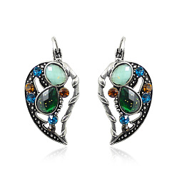 RH525 Exaggerated European and American Heart-shaped Diamond Earrings with Creative Handmade Colorful Rhinestone Jewelry