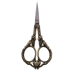 Antique Bronze & Stainless steel Color Stainless Steel Bird Scissors, Alloy Handle, Embroidery Scissors, Sewing Scissors, Antique Bronze & Stainless steel Color, 12.6cm