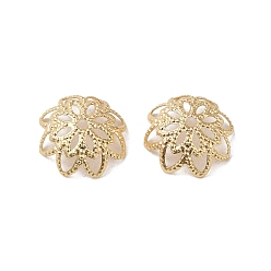 Настоящее золото 14K Покрытие стойки латунная крышка бусины, долговечный, без свинца и без кадмия, реальный 14 k позолоченный, 10x4 мм, отверстие : 1.2 мм