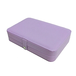 Lilac Imitation Leather Box, Jewelry Organizer, for Necklaces, Rings, Earrings and Pendants, Rectangle, Lilac, 21x14.5x4.5cm