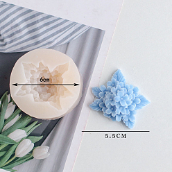 White Flower Shape DIY Candle Silicone Molds, Resin Casting Molds, For Scented Candle Making, White, 6cm