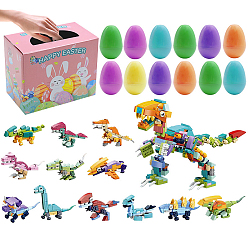 Mixed Color Plastic Toys, Dinosaur Building Toys Accessories, DIY Easter Surprise Egg Toy for Children, Mixed Color, Box: 95x160x130mm