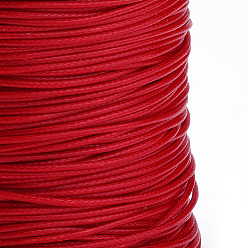 FireBrick Braided Korean Waxed Polyester Cords, FireBrick, 1mm, about 174.97 yards(160m)/roll