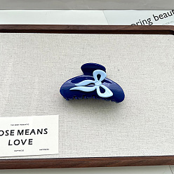 Морской Синий Заколки для волос в форме когтей из ацетата целлюлозы, аксессуары для волос для женщин и девочек, бантом, Marine Blue, 85x45 мм