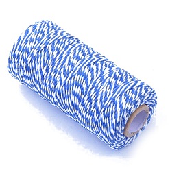 Blue Cotton String Threads, for DIY Crafts, Gift Wrapping and Jewelry Making, Blue, 2mm, about 109.36 Yards(100m)/Roll