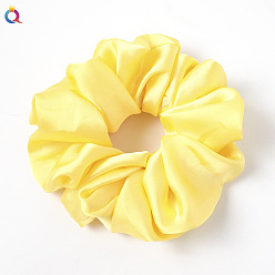 C190 Super Large Satin - Bright Yellow Vintage French Retro Bow Hairband - Solid Color Satin Hair Tie