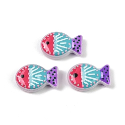 Темно-бирюзовый Выпечка окрашенные стеклянные бусины, рыба, с эмалью, темные бирюзовый, 20x13x5.5 мм, отверстие : 1.4 мм