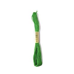 Lime Green Polyester Embroidery Threads for Cross Stitch, Embroidery Floss, Lime Green, 0.15mm, about 8.75 Yards(8m)/Skein