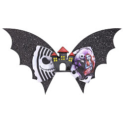 castle Children's Halloween Double-layer Bat Wing Hair Clip with Bow - Pumpkin Head