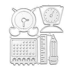 Clock Study Supplies Carbon Steel Cutting Dies Stencils, for DIY Scrapbooking, Photo Album, Decorative Embossing Paper Card, Matte Stainless Steel Color, Clock, 86x78x0.8mm