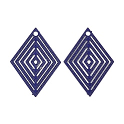 Синий Аэрозольная краска 430 подвески из нержавеющей стали, ромб, синие, 19x13.5x0.3 мм, отверстие : 1 мм