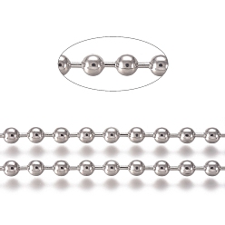 Stainless Steel Color 304 Stainless Steel Ball Chains, with Card Paper, Stainless Steel Color, 3.2mm