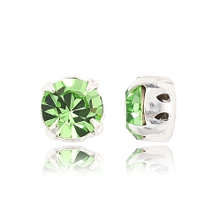 50520 Peridot Preciosa® maxima crystal в пришивной чашке, чешский хрусталь, с настройками латуни, 719 37 080 шатон (круглый), серебряные, 50520 перидот, ss 34 (7.05~7.25 мм)