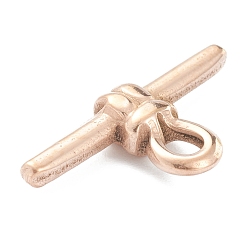 Розовое Золото Вакуумное покрытие pvd 304 застежки-тоглы из нержавеющей стали, бар, розовое золото , 26x13.5x4.5 мм, отверстие : 4x3 мм