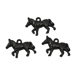 Черный 304 прелести нержавеющей стали, зебра, ионное покрытие (ip), чёрные, 10x14x2 мм, отверстие : 1.2 мм