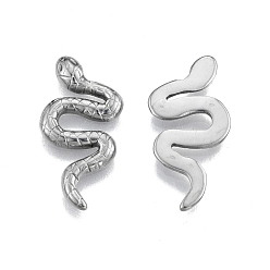 Stainless Steel Color 201 Stainless Steel Cabochons, Snake, Stainless Steel Color, 24x11x2mm
