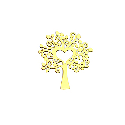 Tree Brass Self Adhesive Decorative Stickers, Golden Plated Metal Decals, for DIY Epoxy Resin Crafts, Tree, 30mm