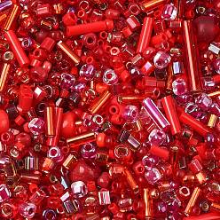 Красный Смесь бисера миюки, японский бисер, разнообразные, красные, 1~9x1.5~2 мм, отверстие : 0.5~1 мм