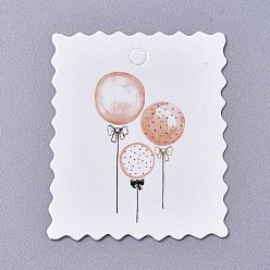 White Paper Gift Tags, Hange Tags, For Arts and Crafts, For Wedding/Valentine's Day/Thanksgiving, Rectangle with Balloon, White, 49x40x0.4mm, Hole: 4mm