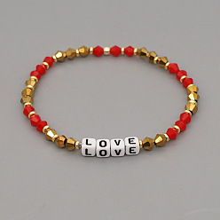 C-B210006A Bohemian Crystal Alphabet Bracelet - Minimalist, Personalized, Women's Hand Chain.